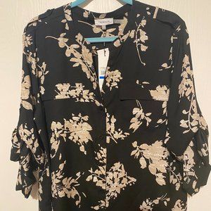 Calvin Klein 3/4 Sleeve Button Up Blouse
